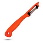 German Steel Double Blade Peeler, Effortless Precision, Ergonomic Handle, Bioalien Market Solingen Peeler DUO (Orange)