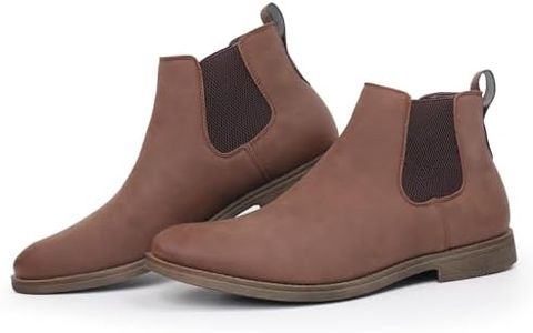 Hawkwell Men's Plus Size Chelsea Boots Classic Casual Dress Ankle Boots in Regular and Plus Sizes, Brown PU, 16 M US