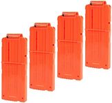 4 Pack Soft Bullet Clips, 12 Bullets Dart Gun Clips Magazine Clip for Nerf Toy Dart Gun - Orange