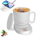 Gmaxty Self Stirring Coffee Mug, Coffee Mug Warmer Set,Smart Mug,Temperature Control Mug with Wireless Charger for Desk Home Office,10.5oz Heated Coffee Mug Great for Coffee and Tea