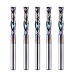 SpeTool 5Pcs Carbide Compression Router Bit Up&Down Cut 1/8 inch Cutting Dia for CNC Mill Machine Wookwork 3D Profile Detail Engraver Carving