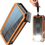 Solar Power Bank 20.000 mAh, PD20W Waterproof Solar Charger USB C External Battery Solar Chargers with Outputs, Power Bank for Smartphones, Tablets and More