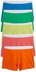 TomboyX 4.5" Boxer Briefs Underwear For Women, Lightweight Cotton Stretch Comfortable Boy Shorts Panties, (XS-4X), Multipack, Rainbow Sherbet, Medium