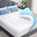 Mattress Topper Queen Size, Dual Layer 3 Inch Pillow Top Mattress Topper, 1 Inch Cooling Pillow Topper and 2 Inch Gel Memory Foam Bed Mattress Topper for Back Pain & Comfort Sleep