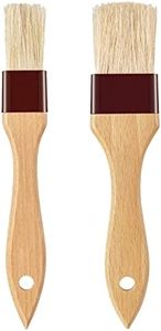 Pastry Brush-Basting Brush for Cooking,2 Pc Boar Bristles Food Brush for BBQ,Beech Wooden Handle Butter Brush for Baking/Spreading Marinade/Sauce/Oil/Egg/Kitchen Brushes for Cooking(1 &1 1/2 inch)