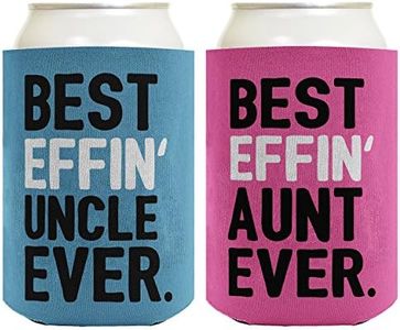 Aunt Uncle Gifts Best Effin' Aunt and Uncle Ever Funny Aunt Uncle Announcement Aunt Uncle Gift Set 2 Pack Can Coolie Drink Coolers Coolies Blue & Pink