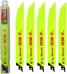 Starrett Bi-Metal Reciprocating Saw Blade - 5 Pieces BTR91014-5 King-Cut 225 mm/9" Inch 10-14TPI Unified Shank Heavy Duty Cutting - Compatible with Bosch Dewalt Makita & Many Others