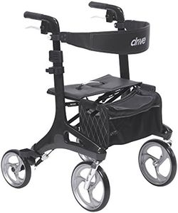 Drive Medical Nitro Elite CF Carbon Fiber Walker Rollator, Black