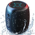 Bluetooth Speaker, ZEALOT Portable Speaker with Lights, 360 HD Surround Sound Rich Stereo Bass Wireless Speaker, IPX6 Waterproof Speaker,24H Playtime,Dual Pairing for Home,Travel, Hiking (Black)