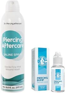 Dr. Piercing Aftercare – Piercing Aftercare Sterile Saline Spray and Bump- Sterile Saline Solution for Piercings - Ear Piercing Cleaner Saline Wash Spray - Nose, Ear, Belly & Nose Piercing Keloid Bump