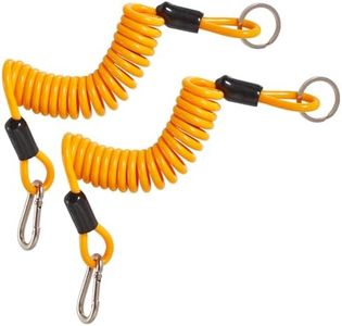 MECMO 2PCs Breakaway Trailer Cable 6ft, Trailer Brake Safety Cable Heavy Duty Stainless Steel Spring Towing Coiled Wire, Replacement Trailer Breakaway Switch Safety Lanyard for RV Trailer Camper Boat