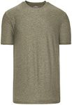 1 Pack, Men's Active Quick Dry Crew Neck T-Shirt, Heather Military Green, 3XL