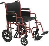 Drive Medical BTR22-R Bariatric Heavy Duty Transport Wheelchair, Red