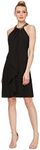 S.L. Fashions Women's Jewel Neck Halter Dress, Black, 10