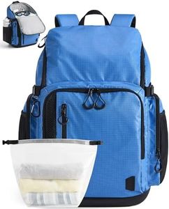BAGSMART 2 Piece Swim Bag for Swimmers with Shoe Compartment, 35L Waterproof Swim Backpack for Men and Women, Swimming Sports Gym Bag, Blue