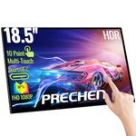 Prechen Portable Touchscreen Monitor 18.5 Inch, HDR, 350cd/m², 1920x1080 Touch Display with HDMI USB C, 99% sRGB, Built-in Speakers, Kickstand & VESA,Travel Second Monitor for Laptop PC