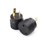 Cable Matters 2-Pack 3 Prong Twist Lock to 30 Amp RV Adapter, 30 AMP RV Plug (NEMA L5-30P to TT-30R)