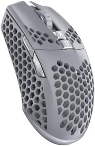 SOLAKAKA SM600 Wireless Wireless Gaming Mouse with Honeycomb Shell,Gray