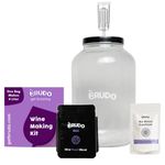 Brudo DIY Home Wine Making Kit - Includes 4 L Jar, Airlock, Sanitiser, Yeast, Yeast Nutrients, Clarifier- All Equipments to Make 5 Bottles of Wine in Simple Steps