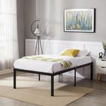 VECELO 18" Twin Platform Tall Bed Frame,Heavy Duty Steel Slat/Easy Assembly Mattress Foundation/No Box Spring Needed