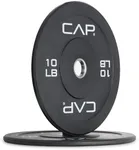 CAP Barbell Budget Olympic Bumper Plate Set with White Logo, Black, 10 lb Pair