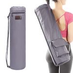 AROME Yoga Mat Bag, Waterproof Yoga Bag Mat Carrier Exercise Yoga Carrying Bag for Women Men, Full-Zip Yoga Gym Bag with 2 Multi-Functional Pockets and Adjustable Strap for 1/4 inch 1/3 inch 2/5 inch Thick Yoga Mat