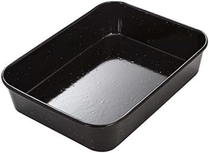 MASTERPRO MPVITHB2 Roasting Pan, Carbon Steel/Vitreous Enamel/Black