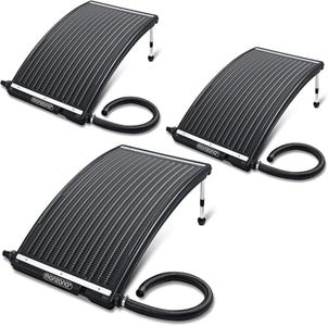Monzana® Sonnenkollektor Pool 3X 112x55x14cm 10000 L/h Höhenverstellbar 32/38mm Anschluss UV-Beständig Erweiterbar Poolheizung Solar Heizung Wasser