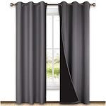 NICETOWN Total Blackout Curtain Panels - 2-Layer Sound Insulation Thermal Shield Window Treatment Set (42-inch Width x 84-inch Length, Grey, 2 Pcs)