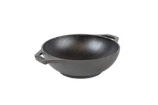 Lodge L6MW 6.25 Inch Seasoned Cast Iron Mini Wok with Dual Handles (Black)