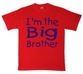 Edward Sinclair | I'm The Big Brother | 7-8 Years | Red T-Shirt | Royal Blue Print