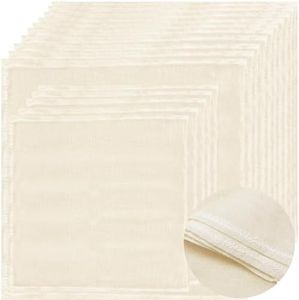 15 Pcs Grade 100 Cheesecloth for Straining, Hemmed Edges, 15×15 & 20×20 Inch, 56×42 Weave, Reusable Unbleached Cotton Cheese Cloth for Yogurt, Nuts, Milk & Baking