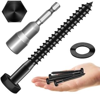 MYWISH (20Sets) 1/4" x 3" Hex Head Lag Bolts, Heavy Duty Lag Screws with Washers, 304 Stainless Steel Bolts 18-8, Lag Screws Wood Screws, Partial Thread Black Oxide, 1/4 Bolt