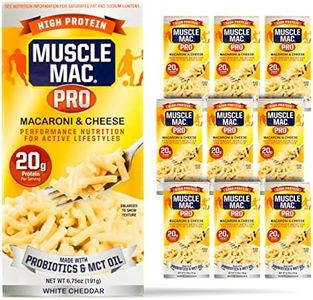 Macaroni and Cheese Carton Made With Probiotics And MTC Oil, 20g High Protein Per Serving Foods, Real White Cheddar Cheese By MUSCLE MAC PRO, (10 Pack)