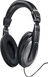 Hama Wired Over-Ear TV Headphones, One Sided 6m Long Cable, Volume Control, Black