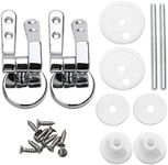 Toilet Seat Hinges Pair of Chrome Finished Replacement Hinges for Wood Toilet Seats Including Fittings by TRIXES