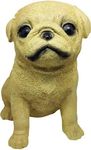 Sawcart Beautiful Cute Beige Puppy Dog Pug Breed Animal Statue Sculpture Figurine Decorative Showpiece for Home, Indoor/Outdoor, Garden Yard, Patio Decor Housewarming Gift