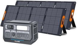 ALLWEI LiFePO4 Solar Generator 2400W(Surge 4800W) with 2x 200W Solar Panels, 2048Wh Portable Power Station, 4 AC Outlet, Expandable to 10240Wh, UPS Battery Generator for Outdoor RV Camping Home Use