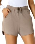 Leapstride Running Shorts for Women Athletic Lightweight Shorts-Gym Workout Hiking Active Casual with Pockets Taupe Heather