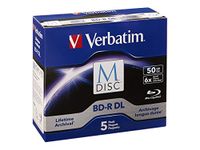 Verbatim M-Disc BD-R DL 50GB 6X with Branded Surface - 5pk Jewel Case