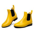 DREAM PAIRS Wellington Boots Women and Men Ankle Ladies Wellies Short Chelsea Booties Waterproof Rain Boots,SDRB2201W-E,Yellow,8 UK/42 (EUR)