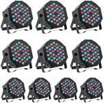 10PCS Stage Lights 36LEDs RGB LED Par Lights DMX Sound Activated Wash Light Stage Lighting Effect for Wedding Parties Church Club DJ Live Show Decoration