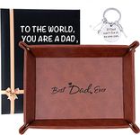 Birthday Gifts for Daddy from Daughter Son, Fathday's Day Presents from Daughter Son,Best Dad Ever Gifts for Dads Birthday PU Leather Tray,