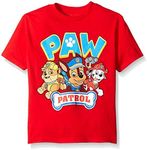 Paw Patrol Little Boys' Toddler Short Sleeve T-Shirt, Red, 3T