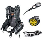 SEAC Premiere Package, Scuba Diving Equipment Kit with BCD, Regulator, Octo, Dive Computer and Pressure Gauge, Console, Large