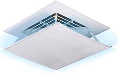 Liveinu Canvas Air Deflector Adjustable Reusable Heat and Air Deflector for Drop Ceiling Vents RV, Home HVAC, AC and Ceiling Registers Air Conditioner Deflector White 17.5"x17.5" Inch