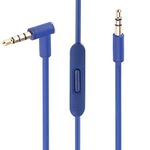 Solo Replacement 3.5mm Audio Cable Cord Wire with in-line Remote Microphone Compatible with Headphones Solo/Studio/Pro/Detox/Wireless/Mixr/Executive/Pill Suppot iOS System (Blue)