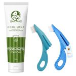Foodie Puppies Dental Care Kit for Dogs and Puppies | Combo of Cool Mint Toothpaste, 100gm and Devil Toothbrush | Reduces Plaque & Tartar Buildup | Soothing Mix of Clove and Cinnamon Oil