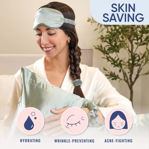 Blissy Silk Pillowcase, 100% Mulberry Silk 22 Momme – Standard, Matcha