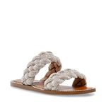 Steve Madden Women's Newbie Flat Sandal, Rhinestone, 9